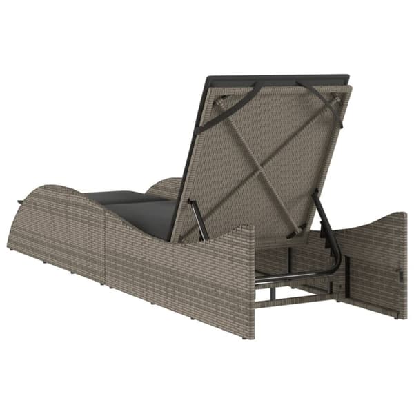 vidaXL liggestol med hynde 60x205x73 cm polyrattan grå