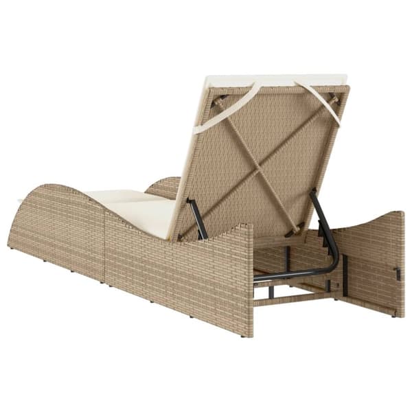 vidaXL Solsäng med dyna beige 60x205x73 cm konstrotting