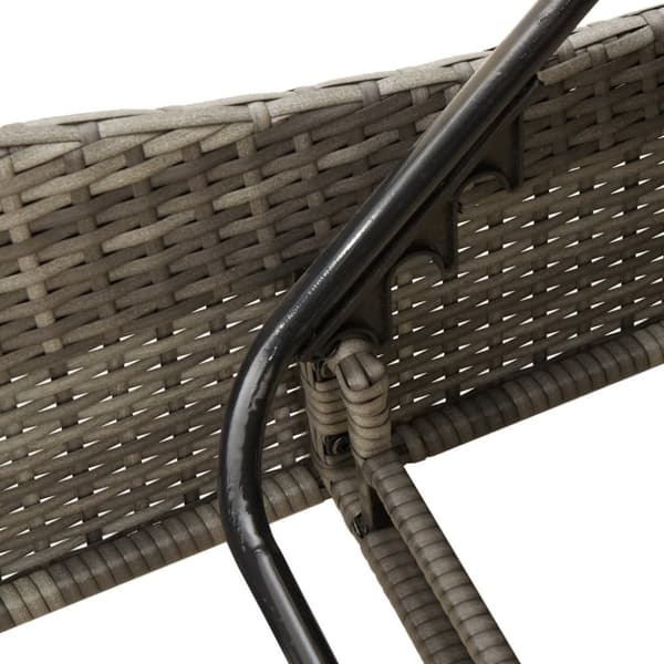 vidaXL liggestol med hynder 114x205x73 cm polyrattan grå