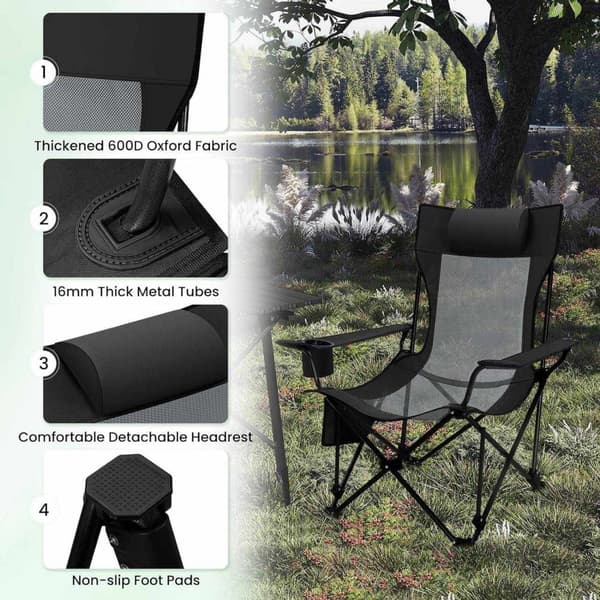 Rootz 4-i-1 campingstol - Utomhusfåtölj - Justerbar loungestol - Mångsidig, lätt, hållbar - 156 cm x 71 cm x 84 cm (liggande)