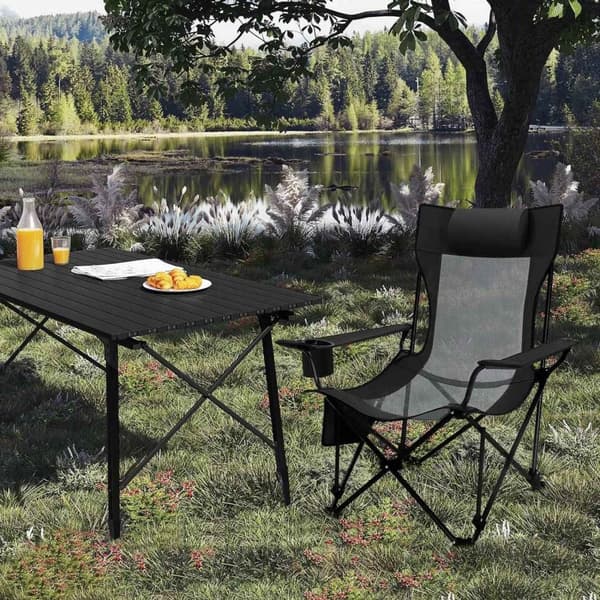 Rootz 4-i-1 campingstol - Utomhusfåtölj - Justerbar loungestol - Mångsidig, lätt, hållbar - 156 cm x 71 cm x 84 cm (liggande)