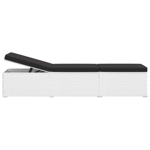 vidaXL loungestole med tebord 3 dele polyrattan hvid -  Solsenge & liggestole