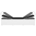 Miniatyrbillede 7 af 11: vidaXL loungestole med tebord 3 dele polyrattan hvid -  Solsenge & liggestole