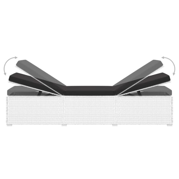 vidaXL loungestole med tebord 3 dele polyrattan hvid -  Solsenge & liggestole
