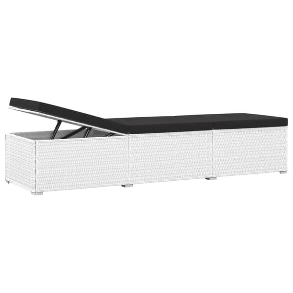 vidaXL loungestole med tebord 3 dele polyrattan hvid -  Solsenge & liggestole