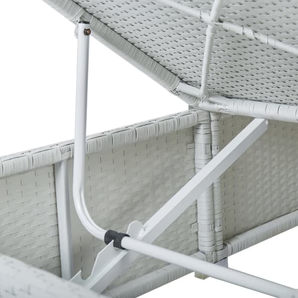 vidaXL loungestole med tebord 3 dele polyrattan hvid -  Solsenge & liggestole