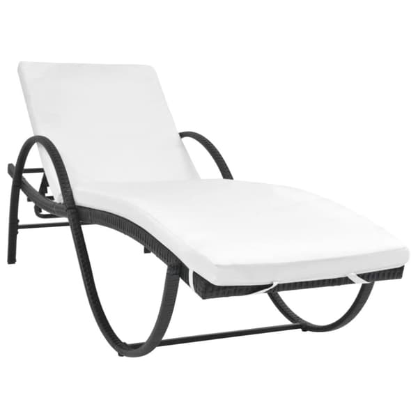 vidaXL Solsängar 2 st med bord konstrotting svart - Solsängar