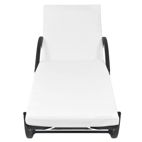 vidaXL Solsängar 2 st med bord konstrotting svart -  Solsängar
