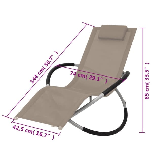 vidaXL Geometrisk solsäng stål taupe -  Solsängar