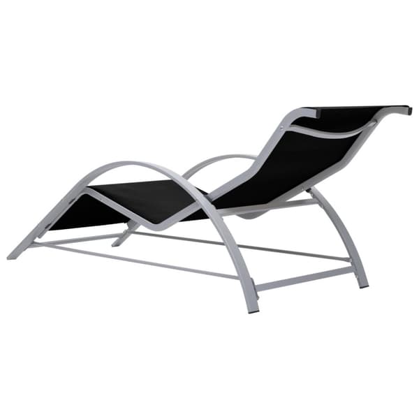 vidaXL Solsängar 2 st med bord aluminium svart -  Solsängar