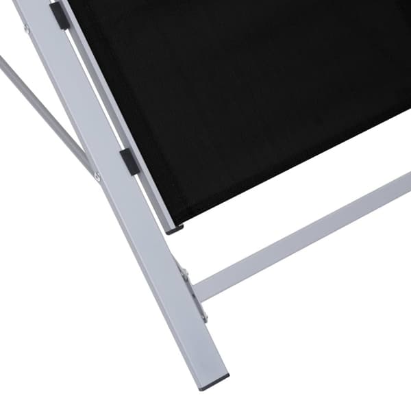 vidaXL Solsängar 2 st med bord aluminium svart -  Solsängar