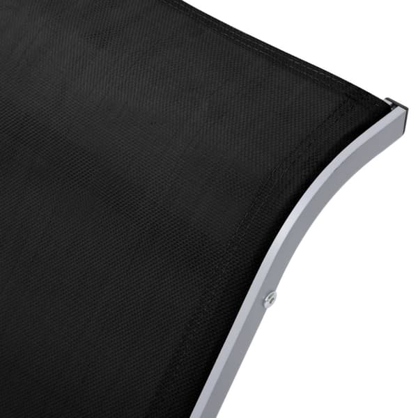 vidaXL Solsängar 2 st med bord aluminium svart -  Solsängar