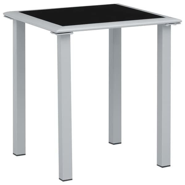 vidaXL Solsängar 2 st med bord aluminium svart -  Solsängar