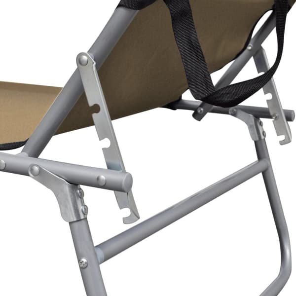 vidaXL foldbar liggestol med tag stål gråbrun -  Solsenge & liggestole