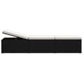 Miniatyrbillede 4 af 11: vidaXL liggestole 3 dele med tebord polyrattan sort -  Solsenge & liggestole