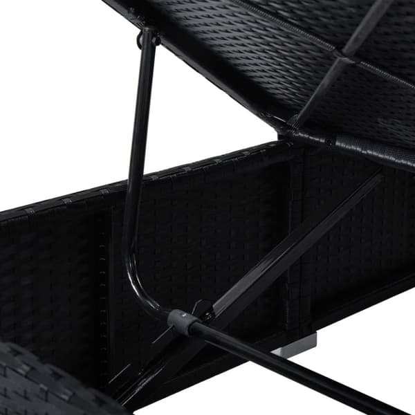 vidaXL liggestole 3 dele med tebord polyrattan sort -  Solsenge & liggestole