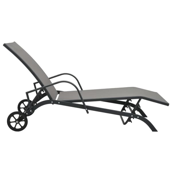 vidaXL liggestole 2 stk. med bord textilene og stål -  Solsenge & liggestole