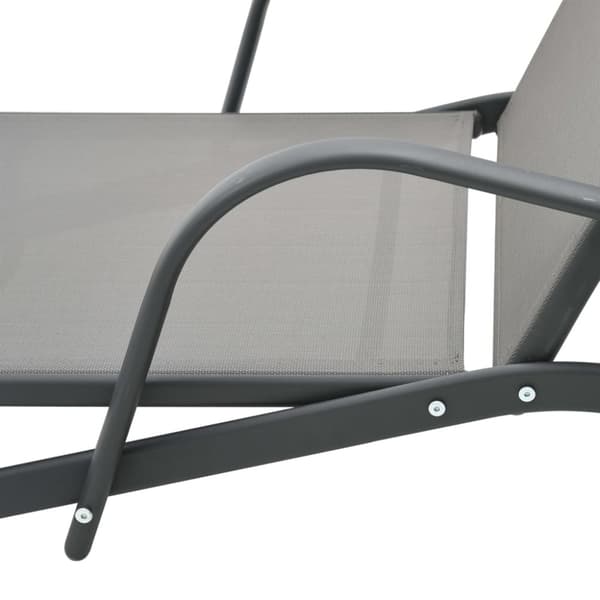 vidaXL liggestole 2 stk. med bord textilene og stål -  Solsenge & liggestole