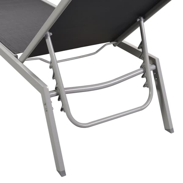 vidaXL Solsängar 2 st med bord stål och textilene svart -  Solsängar