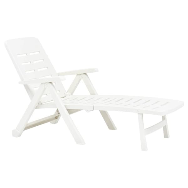 vidaXL foldbar liggestol plastik hvid -  Solsenge & liggestole