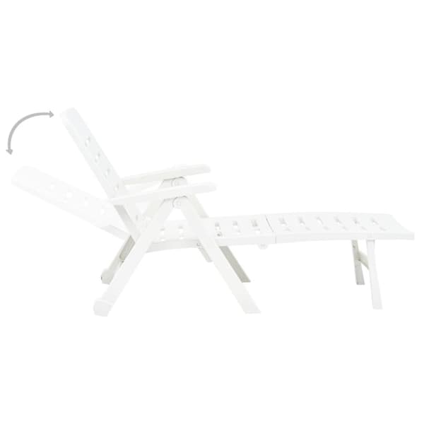 vidaXL foldbar liggestol plastik hvid -  Solsenge & liggestole