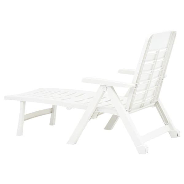vidaXL foldbar liggestol plastik hvid -  Solsenge & liggestole
