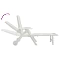 Miniatyrbillede 7 af 10: vidaXL foldbar liggestol med hjul PP hvid -  Solsenge & liggestole