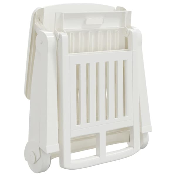 vidaXL foldbar liggestol med hjul PP hvid -  Solsenge & liggestole