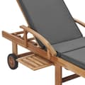 Miniatyrbillede 9 af 11: vidaXL liggestole med hynder 2 stk. massivt teaktræ mørkegrå -  Solsenge & liggestole