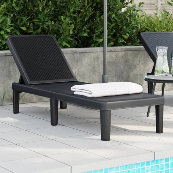 vidaXL Solsäng svart 159x57x83,5 cm polypropylen -  Solsängar