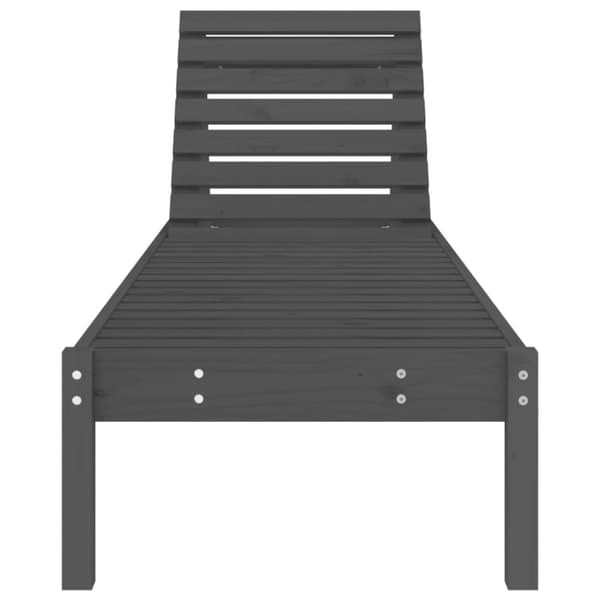 vidaXL liggestol 199,5x60x74 cm massivt fyrretræ grå -  Solsenge & liggestole