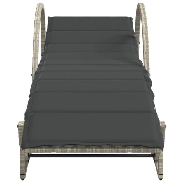 vidaXL liggestole 2 stk. med bord polyrattan lysegrå
