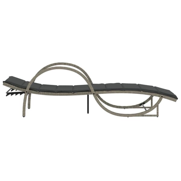 vidaXL liggestole 2 stk. med bord polyrattan lysegrå