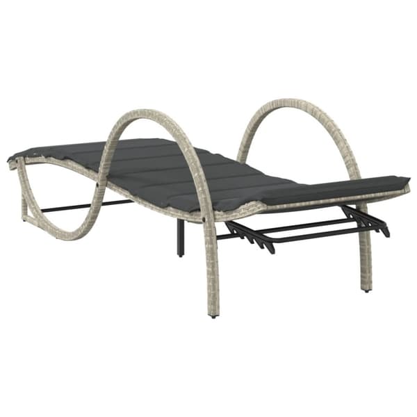 vidaXL liggestole 2 stk. med bord polyrattan lysegrå
