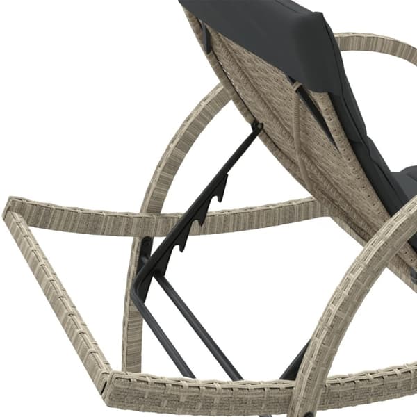 vidaXL liggestole 2 stk. med bord polyrattan lysegrå