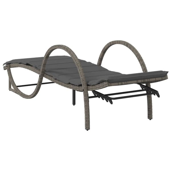 vidaXL liggestole 2 stk. med bord polyrattan grå