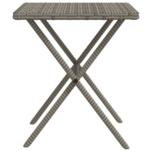vidaXL liggestole 2 stk. med bord polyrattan grå