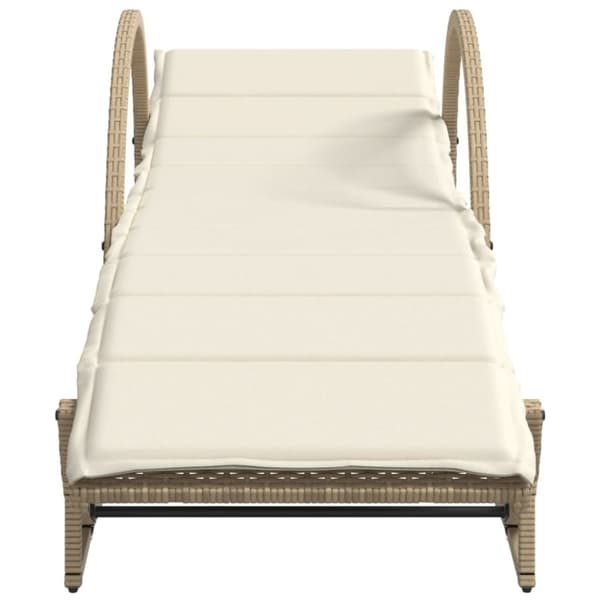 vidaXL liggestole 2 stk. med bord polyrattan beige