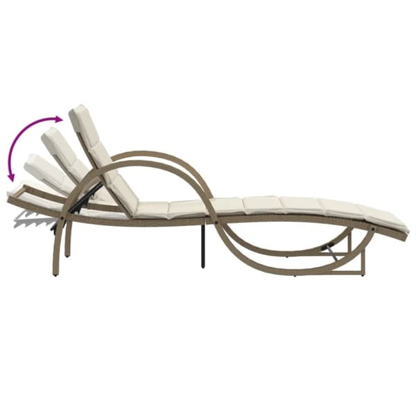 vidaXL liggestole 2 stk. med bord polyrattan beige