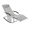 Miniatyrbild 1 av 9: Rootz Elegant Solstol - Rocking Garden Lounger - Solstol med sidoväska - Andas syntetiska fibrer - Avtagbar kudde - Mjuka EVA-armstöd - 150 kg Lastkap