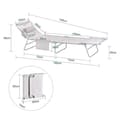 Miniatyrbild 5 av 9: Rootz justerbar strandstol - Trädgårdssäng - Fällbar solstol - Syntetfiber som andas - Snabbfällbar design - 195cm x 58cm x 63cm - Beige