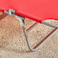 Miniatyrbillede 8 af 9: Rootz Justerbar liggestol - Strandseng - Havestol - Sammenklappelig, åndbar, med sidelomme - Rød - 195cm x 58cm x 63cm