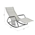 Miniatyrbild 4 av 8: Rootz Garden Rocking Lounger - Solstol - Trädgårdsstol - Ergonomisk design - Syntetfibertyg - Förvaringsficka - Stöder upp till 120 kg - 145cm x 84cm