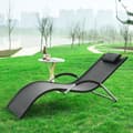 Miniatyrbillede 3 af 6: Rootz Havelounger - Solseng - Liggestol - Sort syntetisk fiberstof - Komfortpude - Svedfri afslapning - Ideel til have og terrasse - 63cm x 66cm x 172
