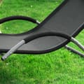 Miniatyrbillede 6 af 6: Rootz Havelounger - Solseng - Liggestol - Sort syntetisk fiberstof - Komfortpude - Svedfri afslapning - Ideel til have og terrasse - 63cm x 66cm x 172