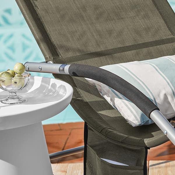 Rootz Elegant liggestol - Gyngestol - Liggestol - Åndbar syntetisk fiber - Aftagelig pude - Integrerede sidelommer - Bløde EVA-armlæn - 150 kg bæreevn