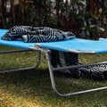 Miniatyrbild 8 av 9: Rootz justerbar solstol med kapell - Trädgårdsstol - Hopfällbar strandstol - Slitstark metallram - Syntetfibertyg - Förvaringsficka - 195 cm x 90 cm x