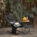 Miniatyrbillede 3 af 9: Rootz Elegant Garden Lounger - Solseng - Gyngestol - Åndbar syntetisk fiber - Aftagelig pude - Integrerede sidelommer - Metalramme med EVA-armlæn - 15