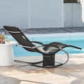 Miniatyrbillede 4 af 9: Rootz Elegant Garden Lounger - Solseng - Gyngestol - Åndbar syntetisk fiber - Aftagelig pude - Integrerede sidelommer - Metalramme med EVA-armlæn - 15
