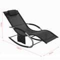 Miniatyrbillede 5 af 9: Rootz Elegant Garden Lounger - Solseng - Gyngestol - Åndbar syntetisk fiber - Aftagelig pude - Integrerede sidelommer - Metalramme med EVA-armlæn - 15